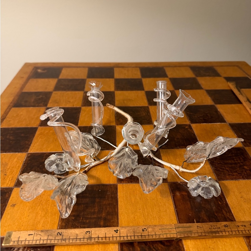 Vintage glass epergne bud vase centerpiece